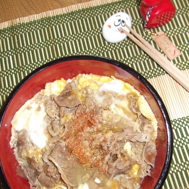 冷凍牛丼 de 開花丼